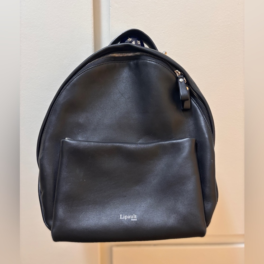 Black Leather Mini Backpack